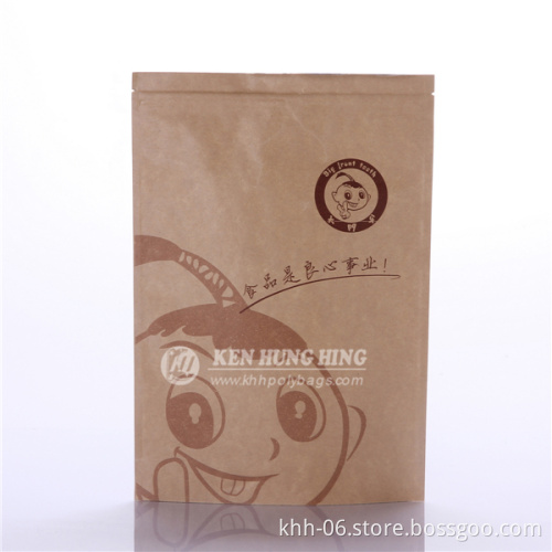 Eco Kraft Paper Storage Bag Zipper Stand up Pouch Manufacturer